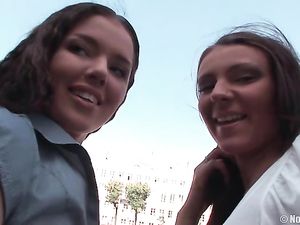 Public Flashing Teens Go Home For Lesbian Sex