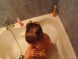 Pretty Amateur Takes His Load In The Bathroom