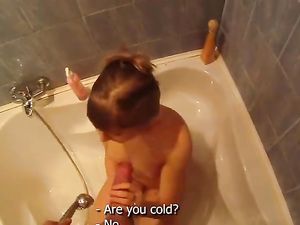 Pretty Amateur Takes His Load In The Bathroom