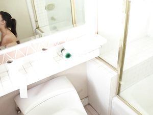 Stepsister Sucks The Jizz Out Of Her Stepbrother's Big Cock In The Shower